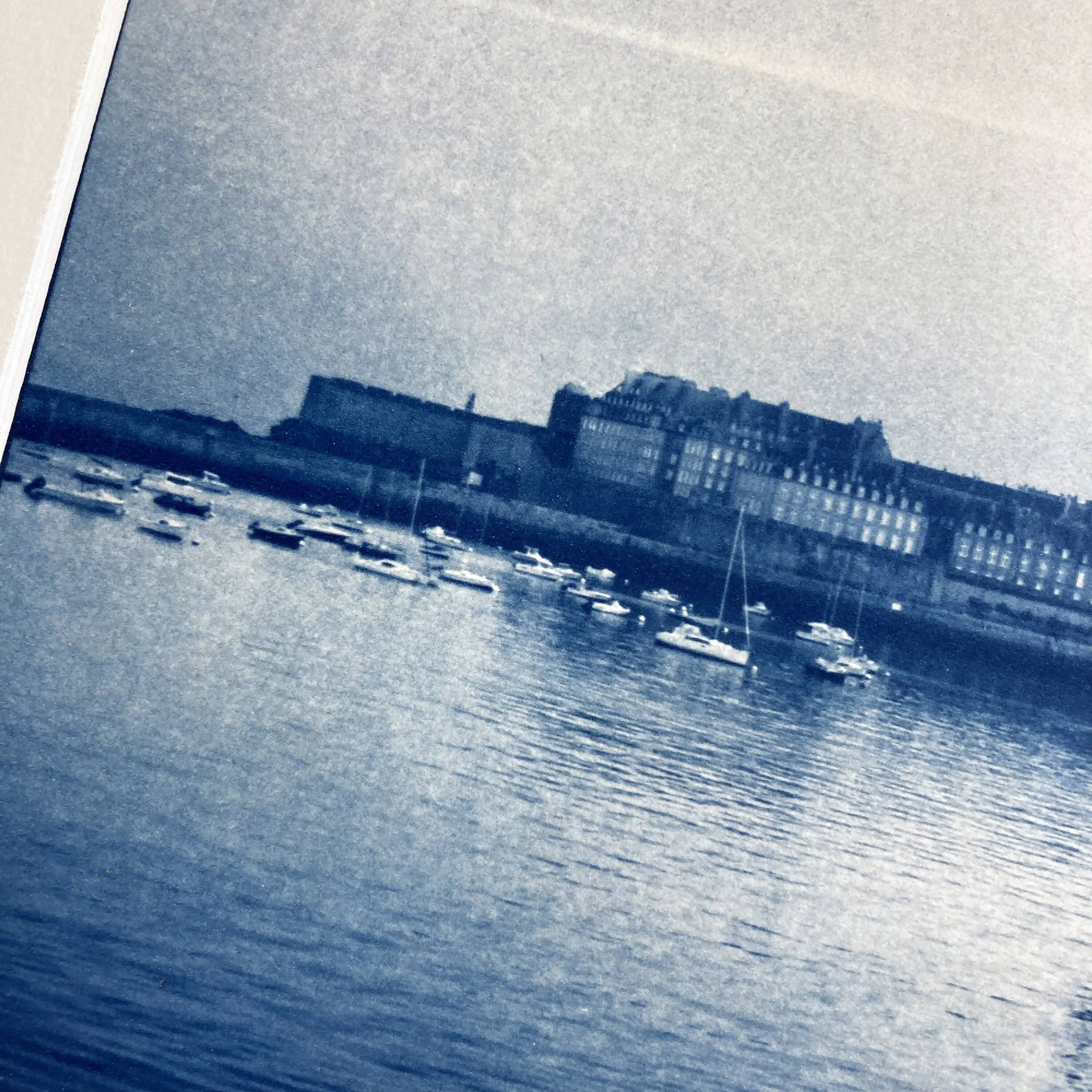 Cyanotype Le Trois-mâts Belem devant Saint-Malo | EMPREINTES Paris | EMPREINTES Paris