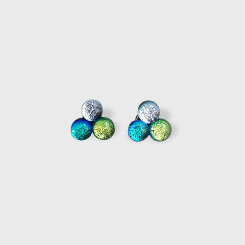 Boucles d'oreilles TRINE argent-bleu-vert | EMPREINTES Paris - EMPREINTES Paris