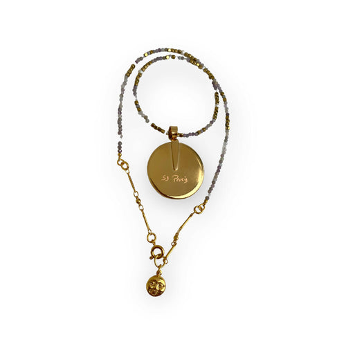 Pendentif soleil rouge et jaspe paysage | EMPREINTES Paris - EMPREINTES Paris