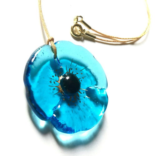 Pendentif COQUELICOT turquoise clair | EMPREINTES Paris - EMPREINTES Paris