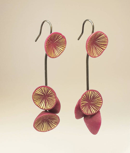 Boucles d'oreilles Nénuphars souples violettes | EMPREINTES Paris - EMPREINTES Paris