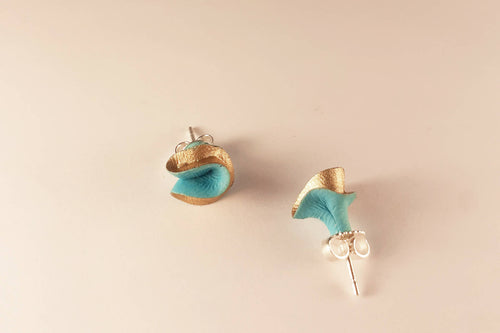 Boucles d'oreilles Synergie turquoise et or | EMPREINTES Paris - EMPREINTES Paris