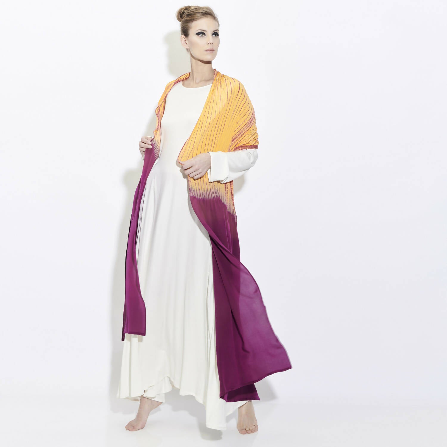 Écharpe Plissée Longue Crêpe de Soie PLICACREPE | EMPREINTES Paris