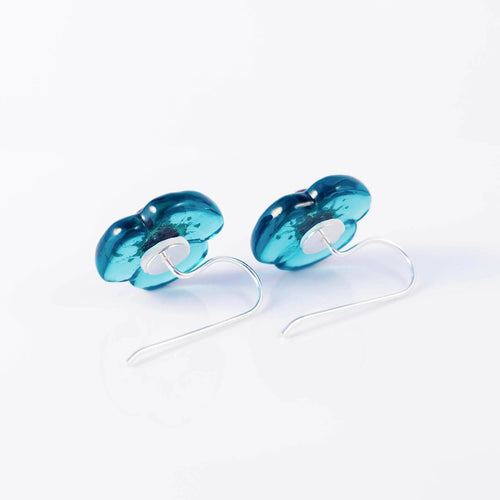 Boucles d'oreilles COQUELICOT bleu-vert léger | EMPREINTES Paris - EMPREINTES Paris