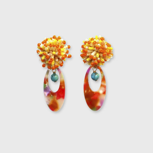 Boucles d'oreilles Pompon Jaune | EMPREINTES Paris - EMPREINTES Paris
