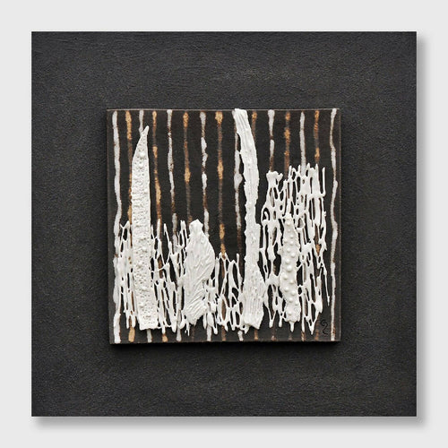 Bas relief tableau grès noir et porcelaine collection écorces | EMPREINTES Paris - EMPREINTES Paris