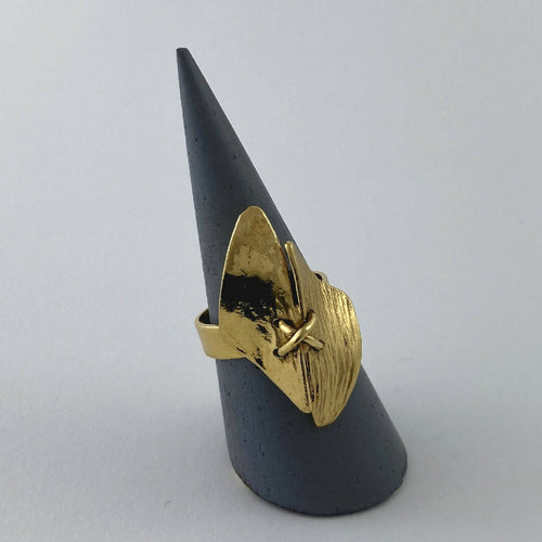 Bague réglable en étain dorée 10 | EMPREINTES Paris - EMPREINTES Paris