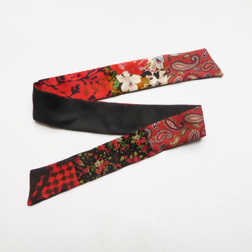 Bandeau bijou soie, rouge mix print | EMPREINTES Paris - EMPREINTES Paris