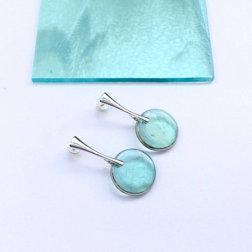 Boucles d'oreilles PLEINE LUNE aqua | EMPREINTES Paris - EMPREINTES Paris