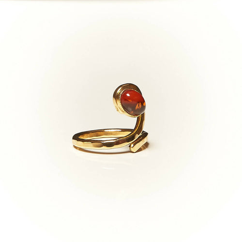 Bague PERCE NEIGE plaqué or avec une ambre. | EMPREINTES Paris - EMPREINTES Paris