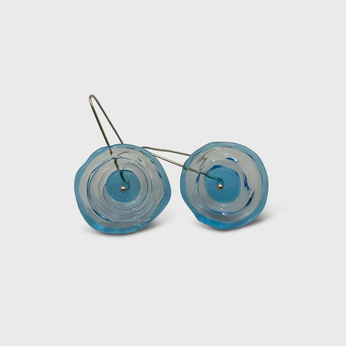 boucles_doreilles_coquelicot_disque_bleu_limpide_lathoumetie_helene | EMPREINTES Paris - EMPREINTES Paris