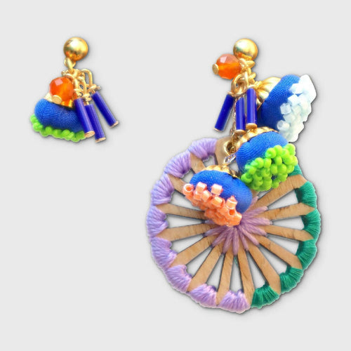 Boucles d'oreilles Hanabi bleu | EMPREINTES Paris - EMPREINTES Paris