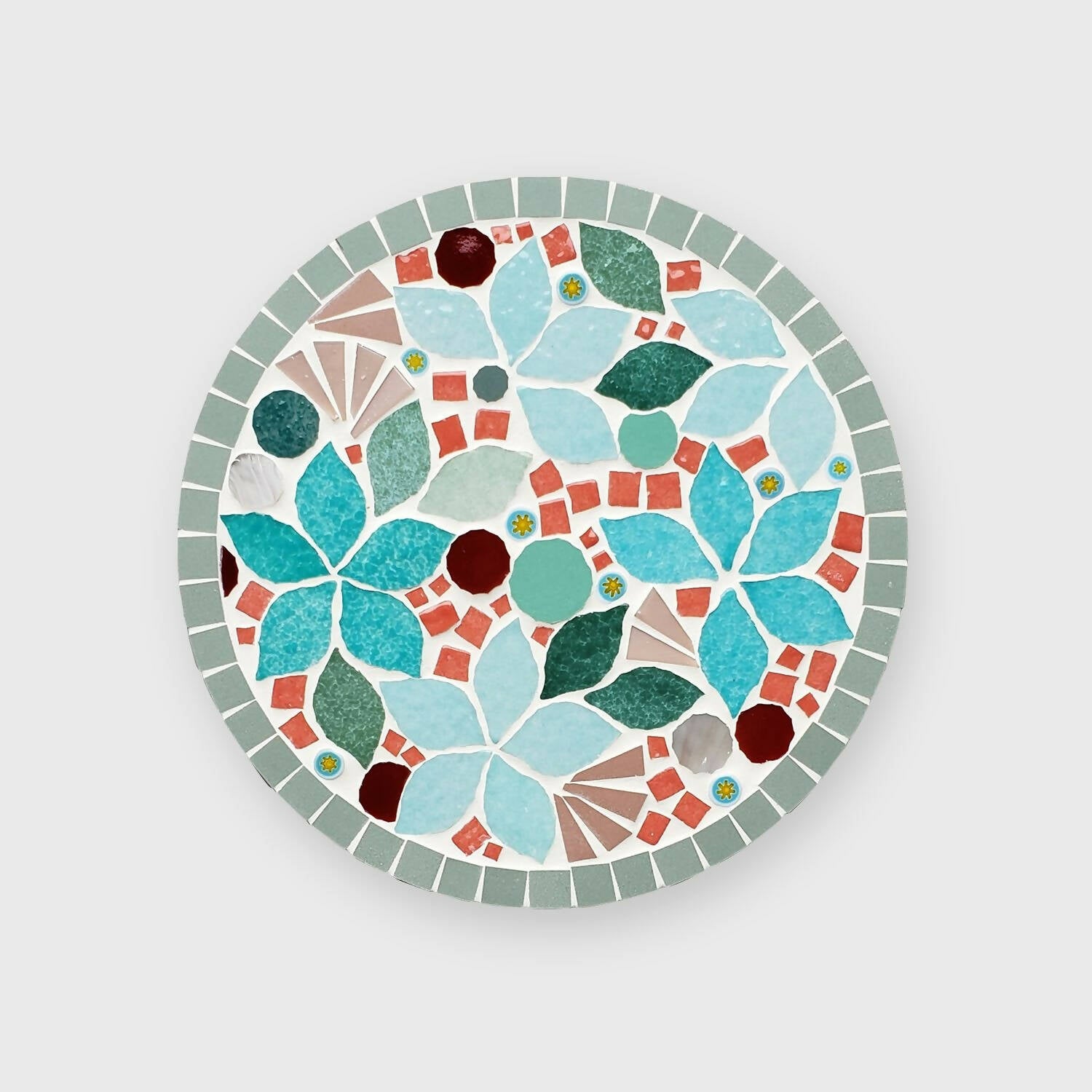 Dessous-de-plat Floral turquoise/corail | EMPREINTES Paris