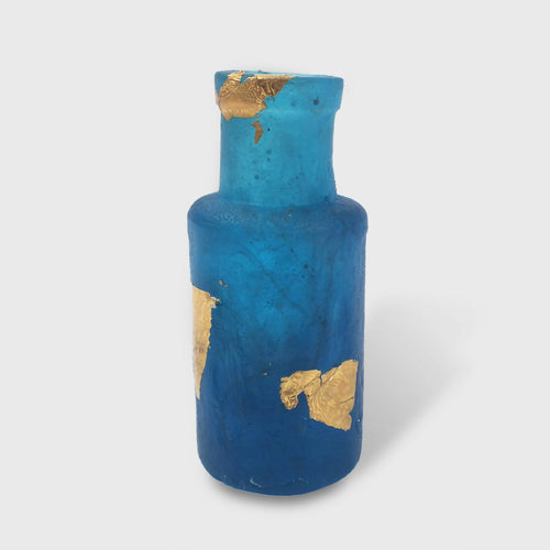 Petit Flacon bleu à décor abstrait couleur or | EMPREINTES Paris - EMPREINTES Paris