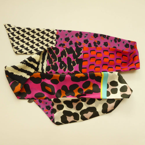 Bandeau soie pink panthère | EMPREINTES Paris - EMPREINTES Paris