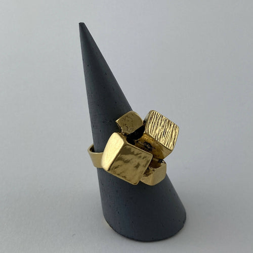 Bague réglable en étain dorée 5 | EMPREINTES Paris - EMPREINTES Paris