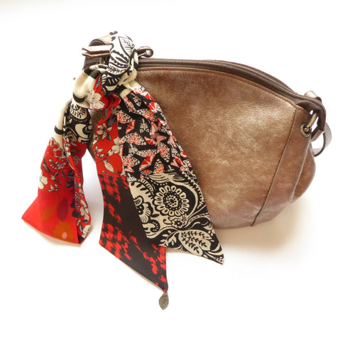 Bandeau soie floral rouge noir | EMPREINTES Paris - EMPREINTES Paris