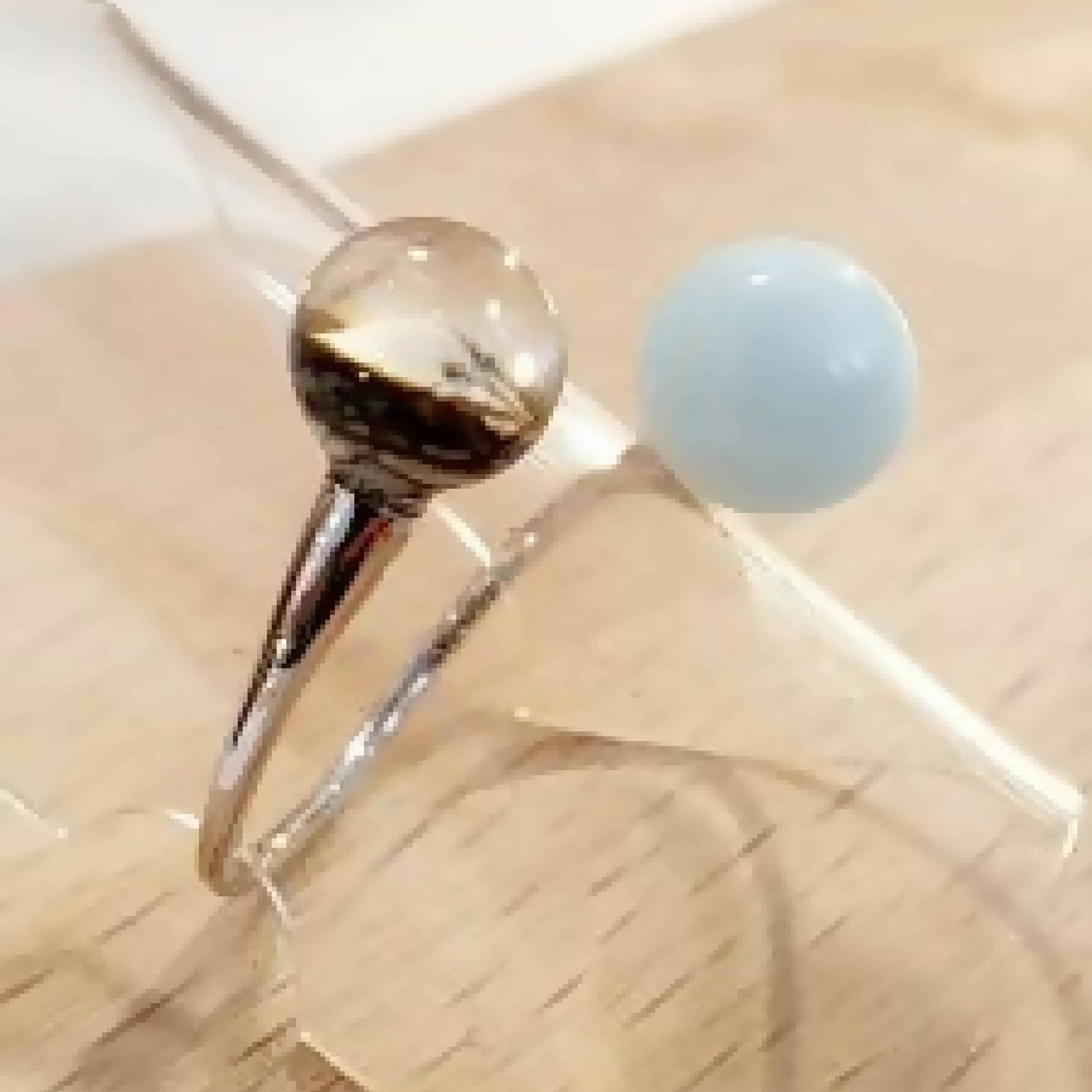 Bague perles de verres blanche et transparente | EMPREINTES Paris