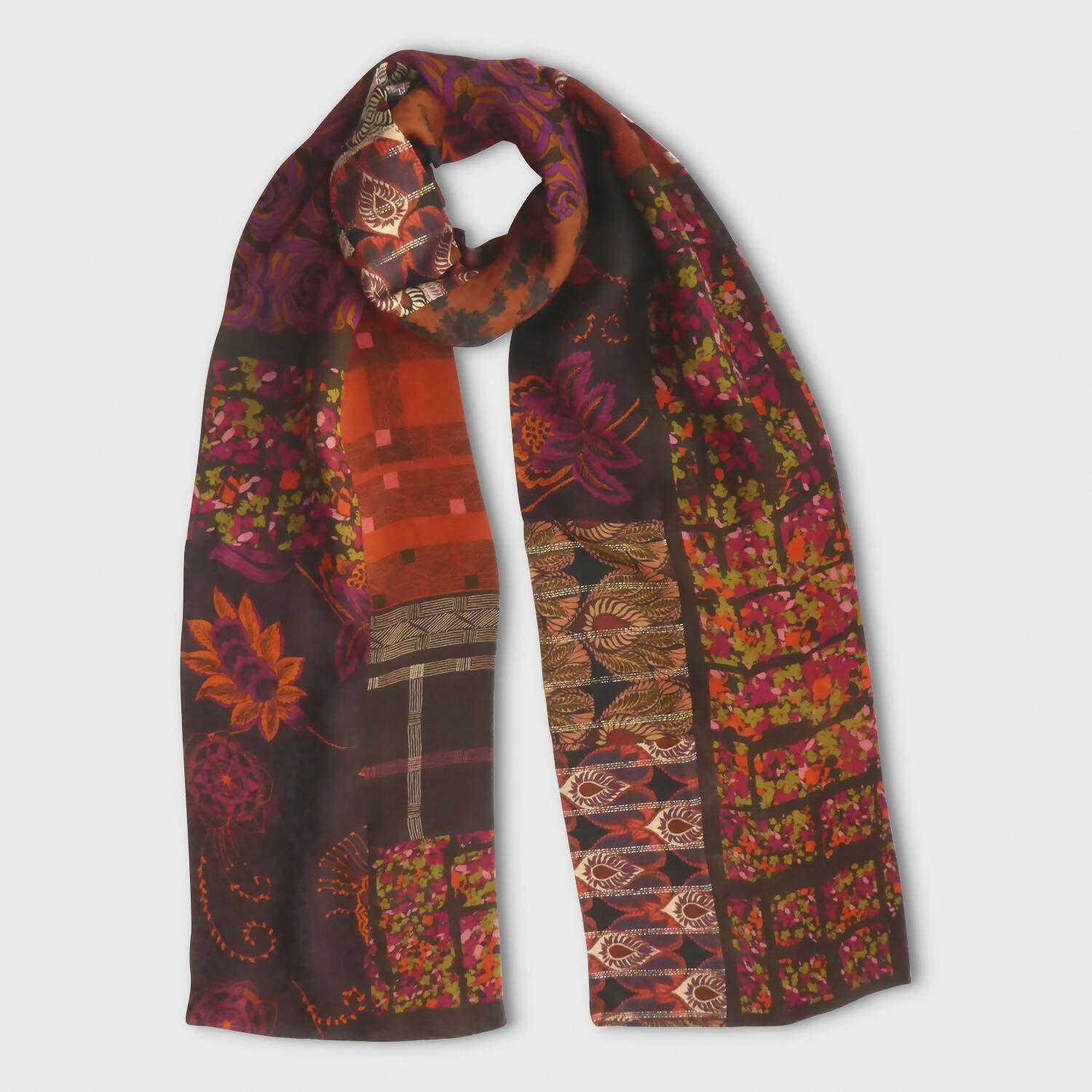 Foulard mix imprimés brique | EMPREINTES Paris