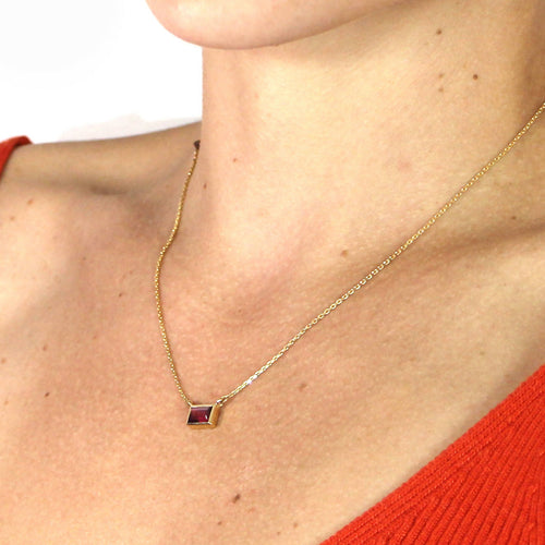 Collier rectangle grenat | EMPREINTES Paris - EMPREINTES Paris