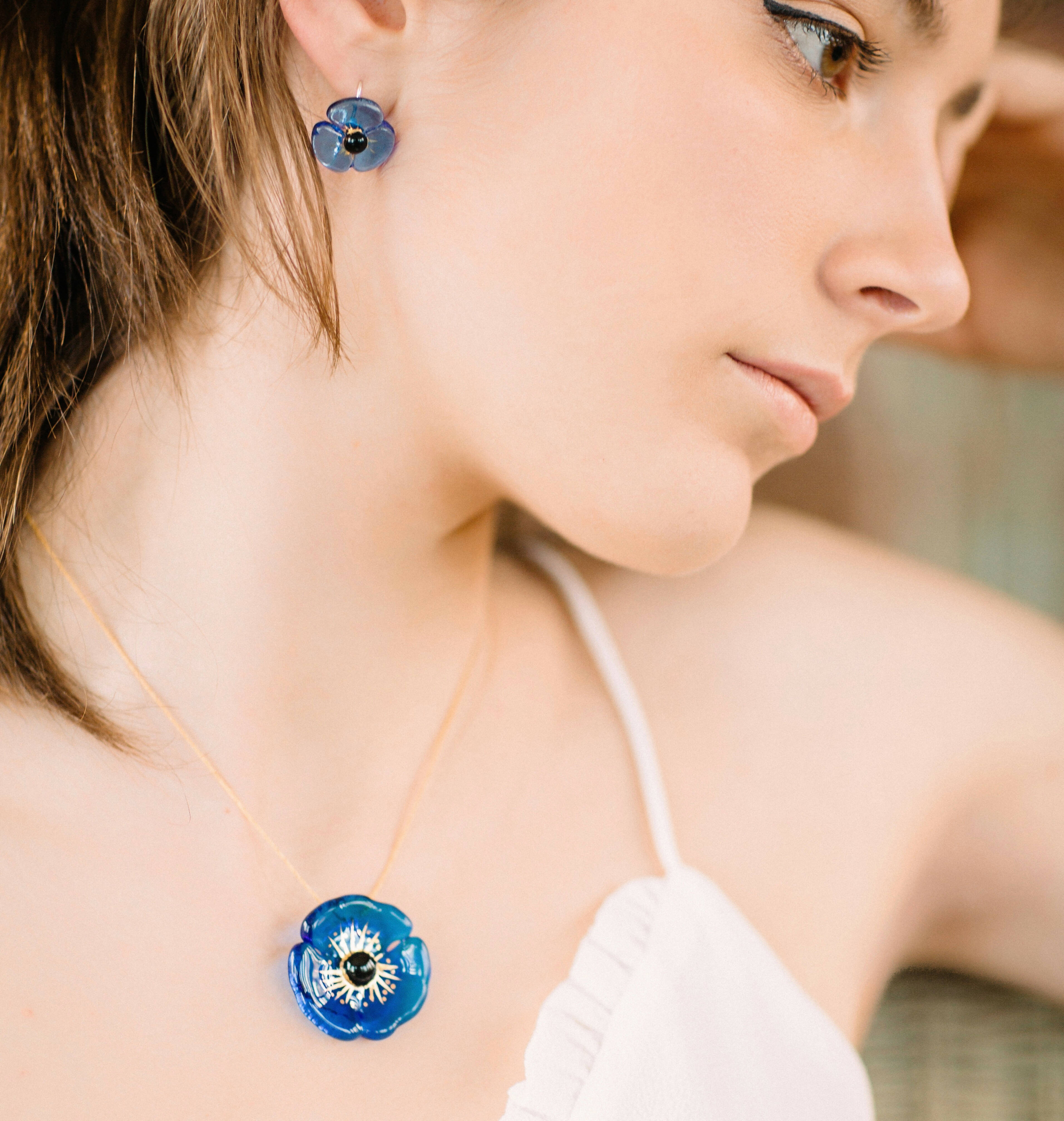 Parure COQUELICOT bleu roi | EMPREINTES Paris