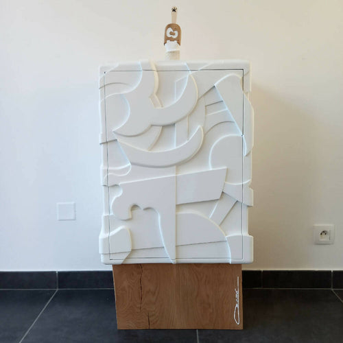Meuble sculpture sur bois CUBISTE | EMPREINTES Paris - EMPREINTES Paris