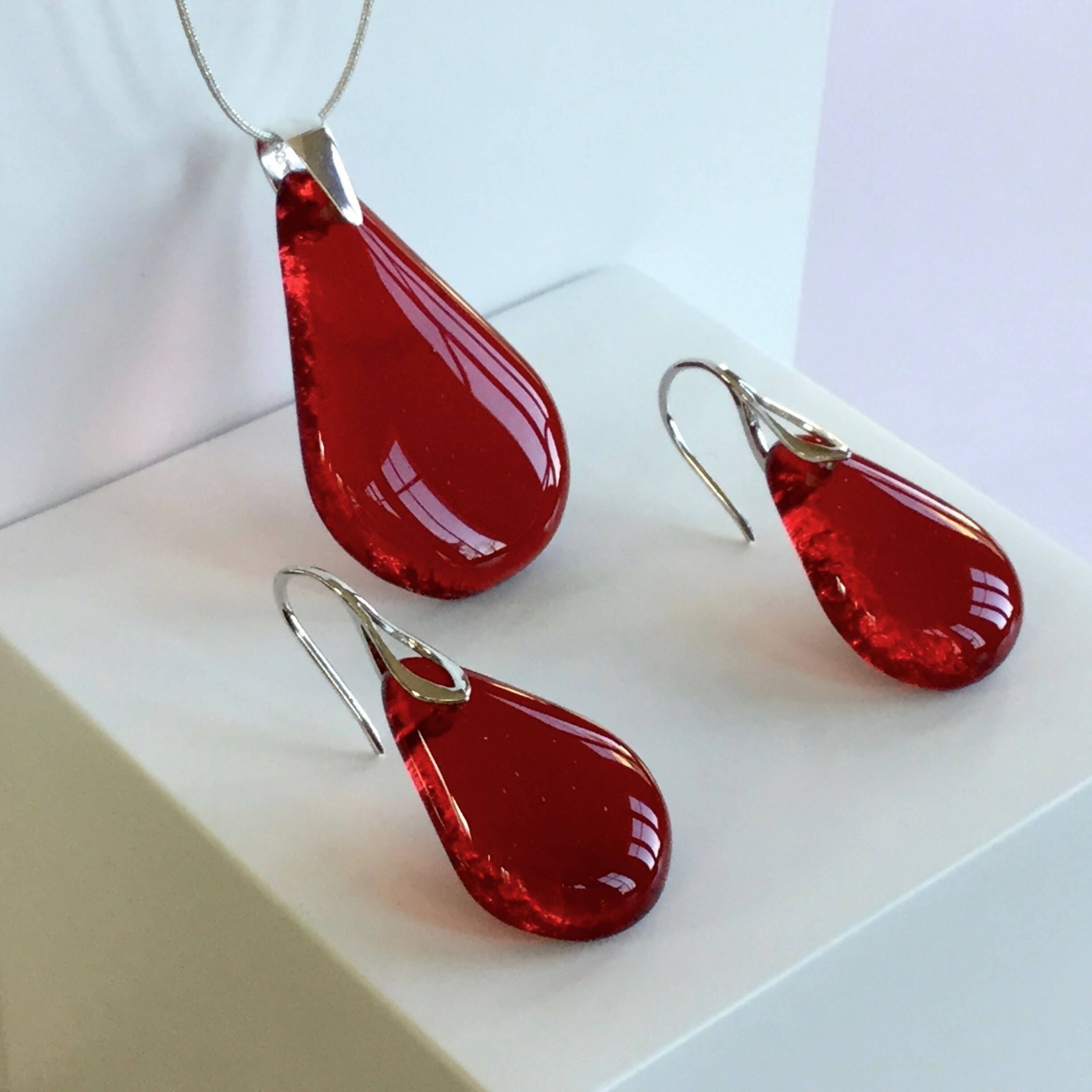 Parure GOUTTE rouge vif | EMPREINTES Paris