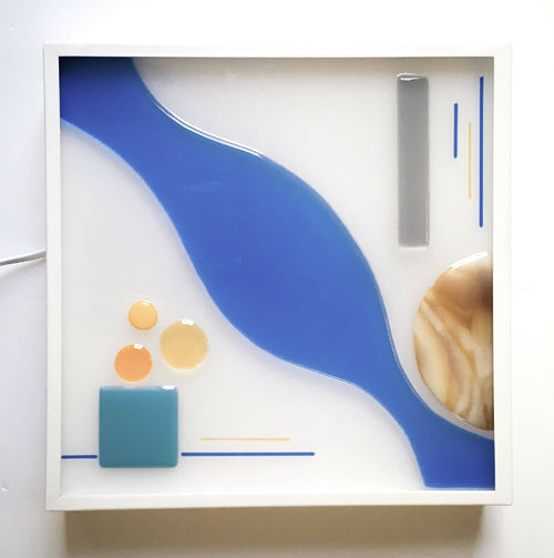 Applique carrée. Ondulation bleue | EMPREINTES Paris - EMPREINTES Paris