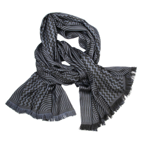 Écharpe maxi Laine Soie Gris Chocolat CINÉTIQUE | EMPREINTES Paris - EMPREINTES Paris