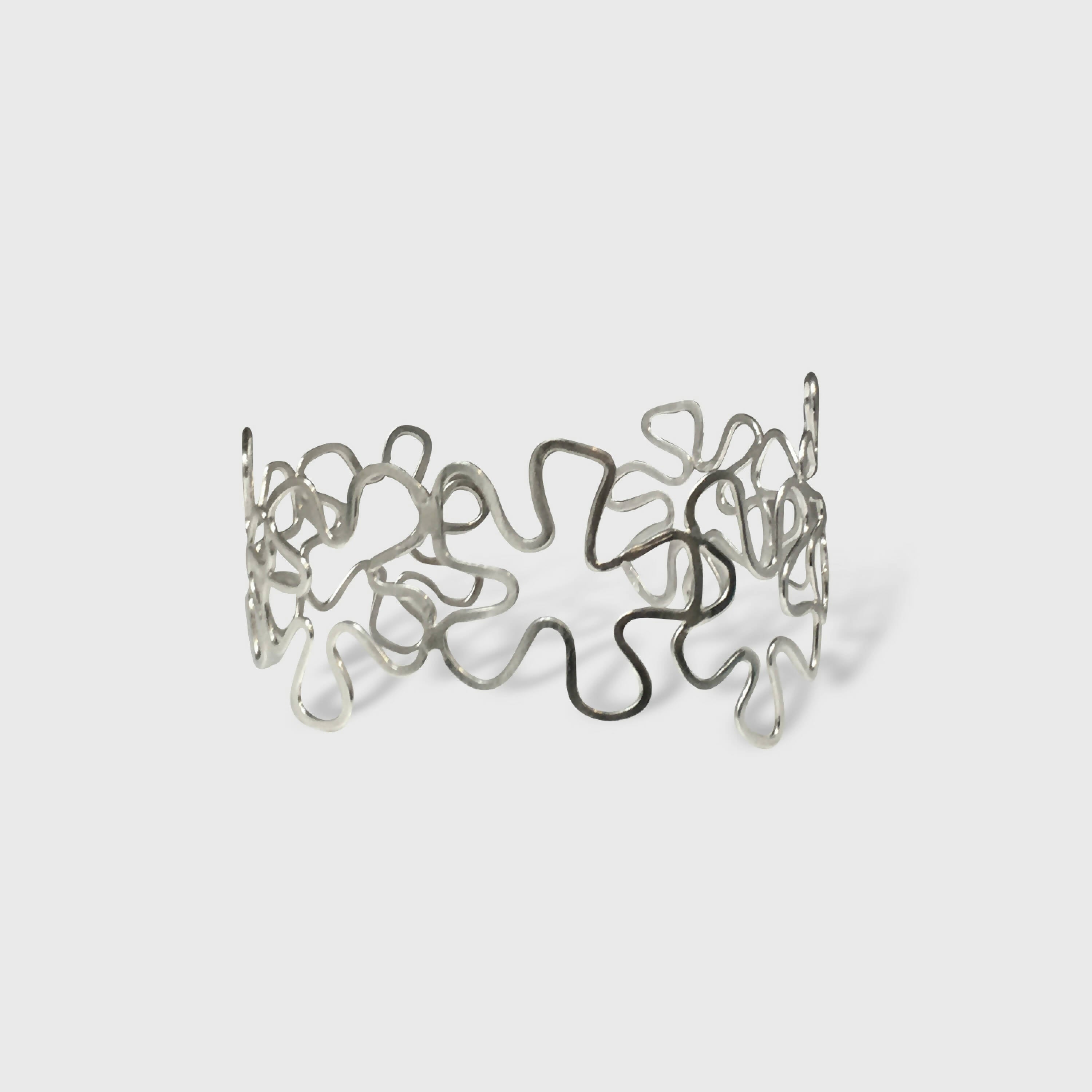 Manchette en argent massif - Design Fleurs stylisées - Collection Floralies | EMPREINTES Paris