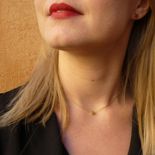 Collier cube doré | EMPREINTES Paris - EMPREINTES Paris