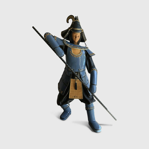 sculpture_samourai_bleu_vernis_sculpture_cuir_annie_delemarle | EMPREINTES Paris - EMPREINTES Paris