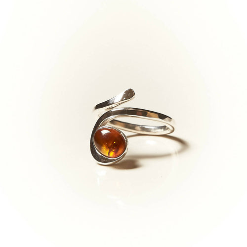 Bague PERCE NEIGE en argent avec une ambre. | EMPREINTES Paris - EMPREINTES Paris