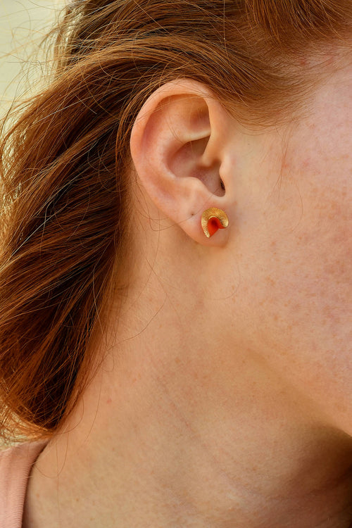 Boucles d'oreilles Synergie rouge et or | EMPREINTES Paris - EMPREINTES Paris
