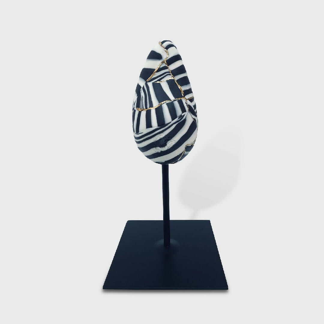 Sculpture sein porcelaine noir et blanc + liserés Or | EMPREINTES Paris | EMPREINTES Paris