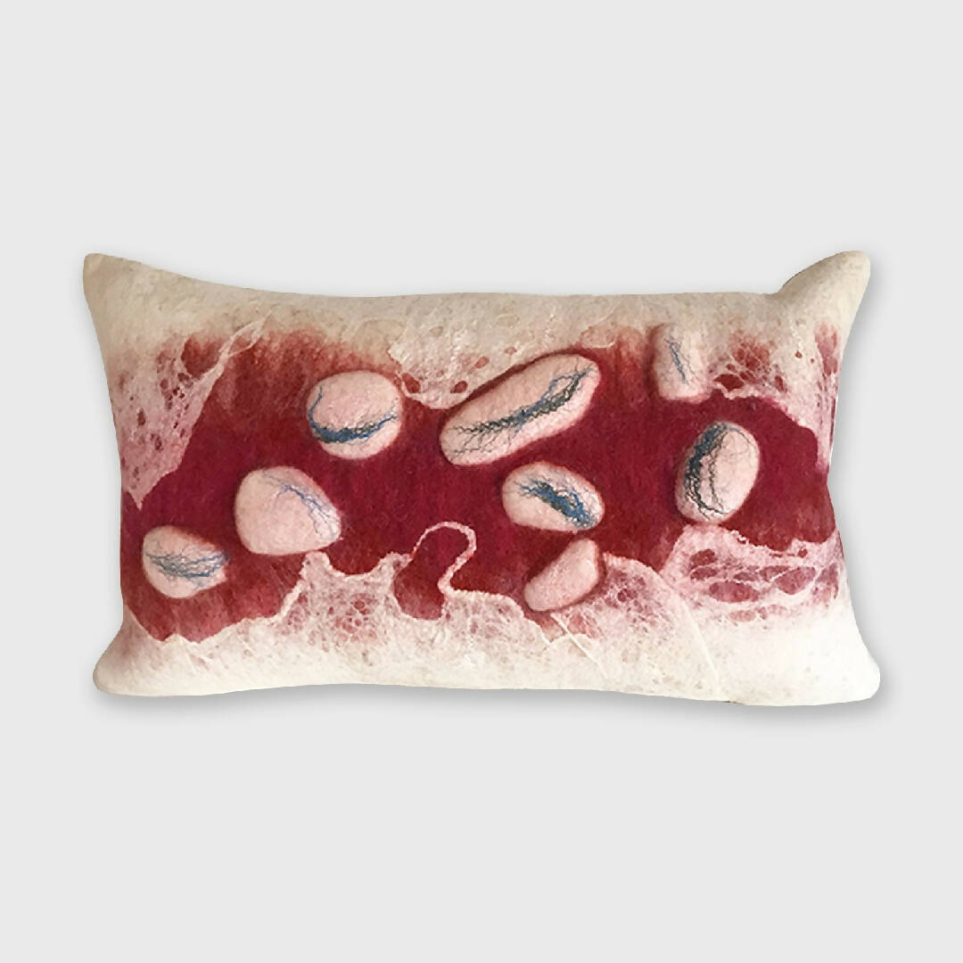Coussin collection Ecumes rouge | EMPREINTES Paris