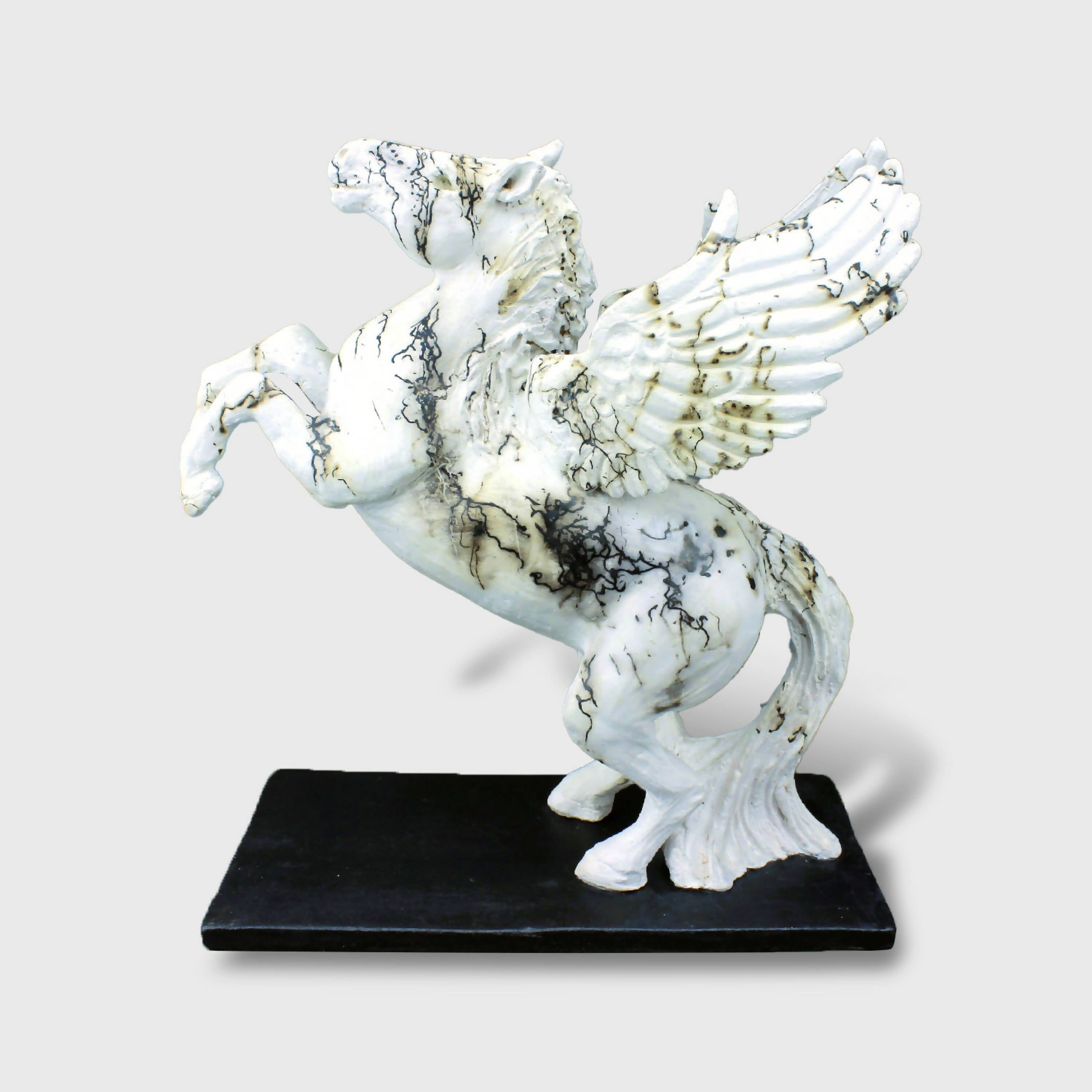 Pegase , sculpture en raku crin de cheval | EMPREINTES Paris