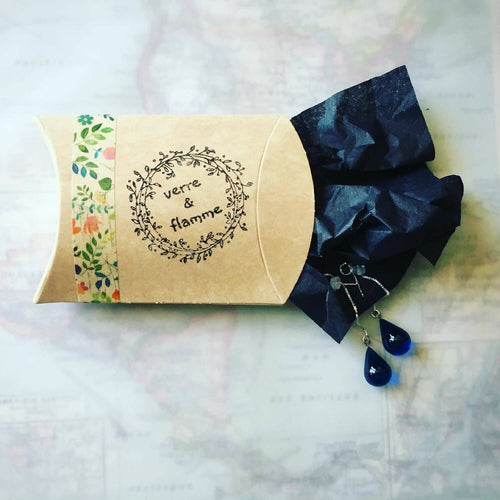 Boucles d'oreilles perles de pluie bleu marine | EMPREINTES Paris - EMPREINTES Paris