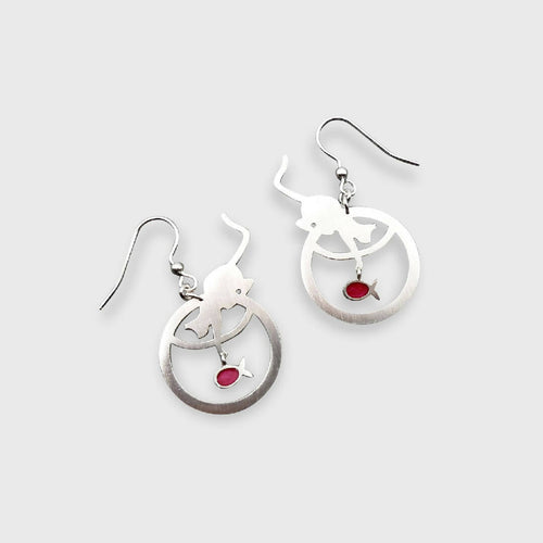 Boucles d'oreilles chats/poissons petit modèle | EMPREINTES Paris - EMPREINTES Paris