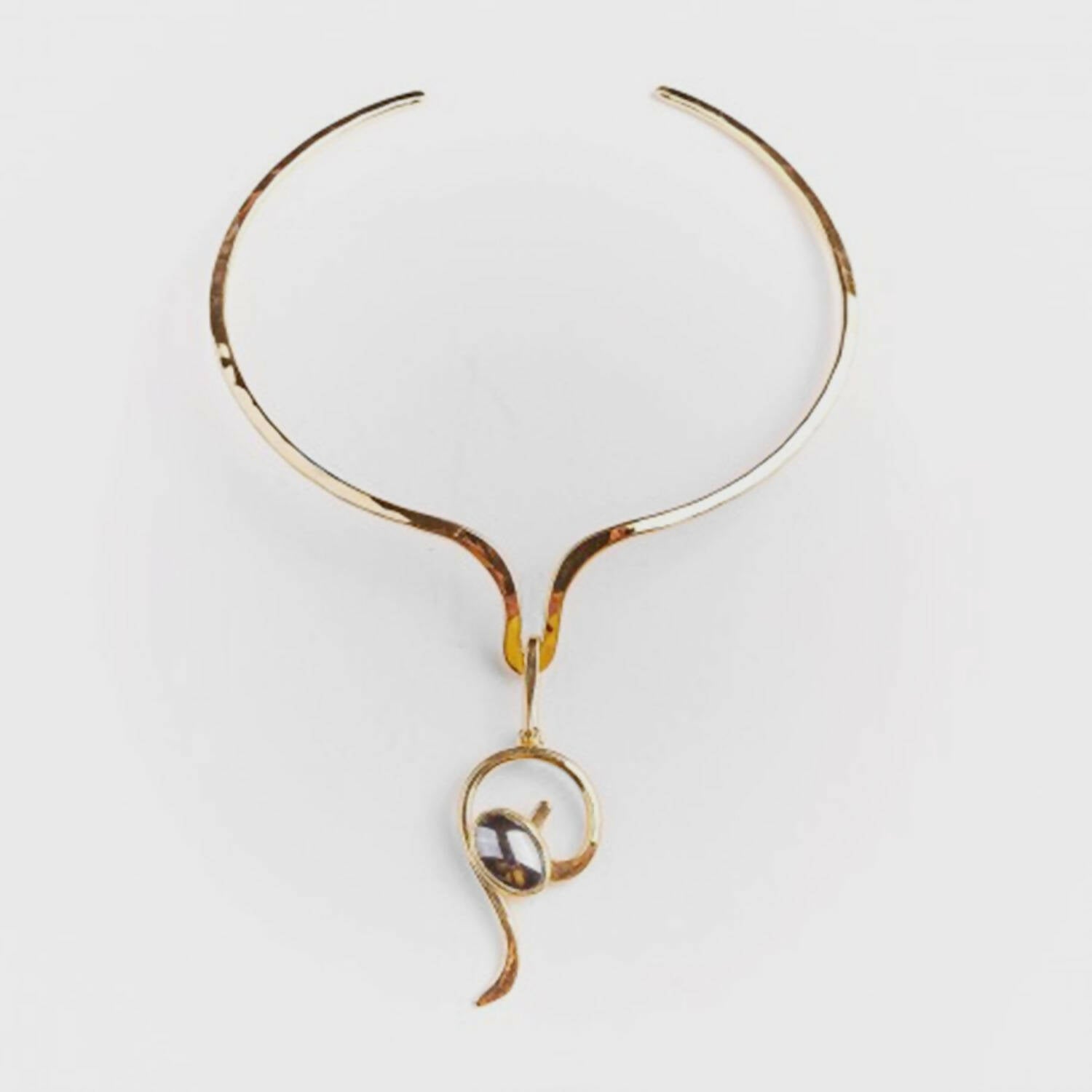 Collier ELEGANCE plaqué or avec hématite. | EMPREINTES Paris