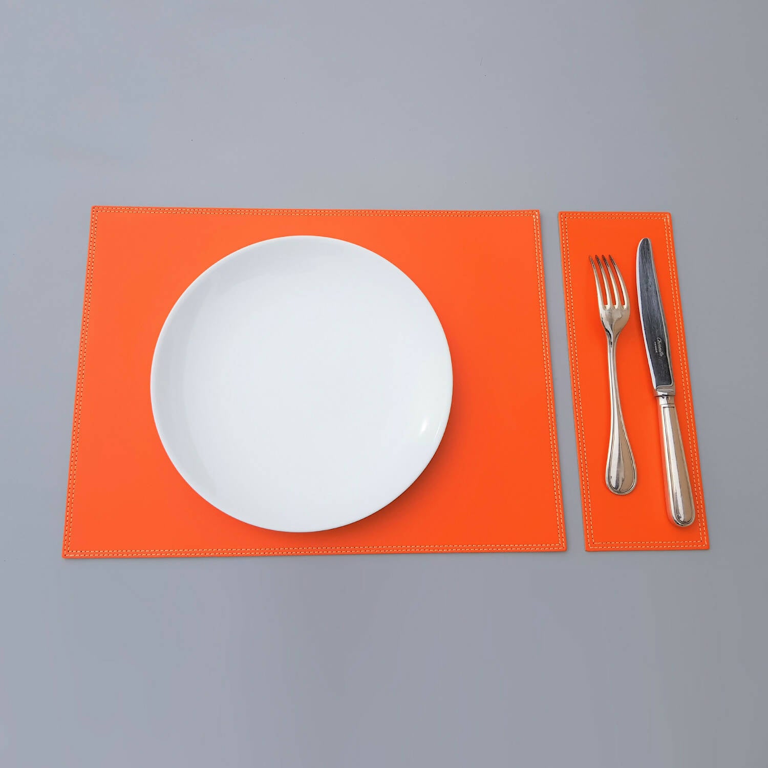 Set de table DUO en cuir orange | EMPREINTES Paris | EMPREINTES Paris