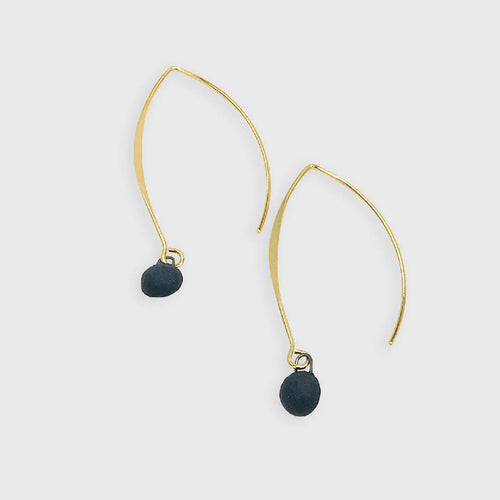 Boucles Oreilles petit rond porcelaine noire | EMPREINTES Paris - EMPREINTES Paris