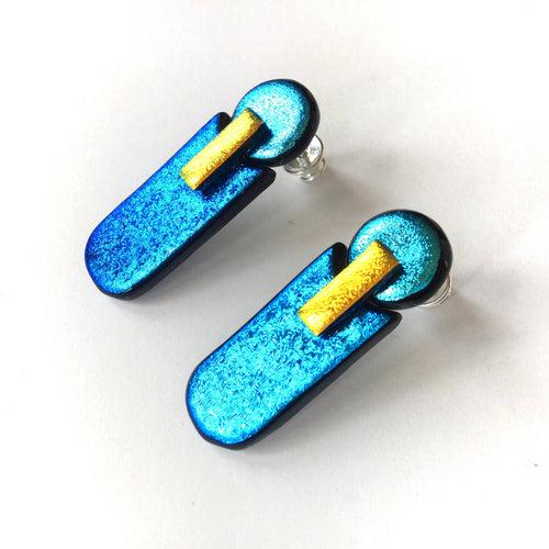 Boucles d'oreilles DISCO Dianna bleues | EMPREINTES Paris - EMPREINTES Paris