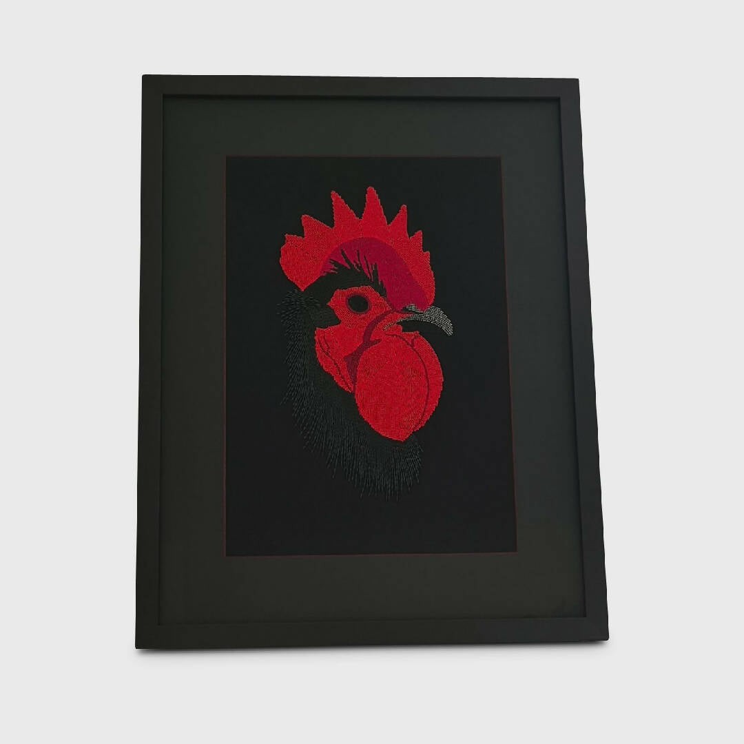Tableau Un coq en perles | EMPREINTES Paris