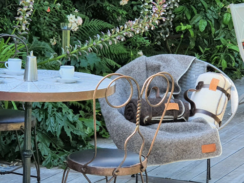 Plaid Terrasse gris Haute Laine Naturelle | EMPREINTES Paris - EMPREINTES Paris