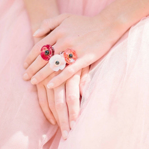 Bague FLEUR rose profond | EMPREINTES Paris - EMPREINTES Paris