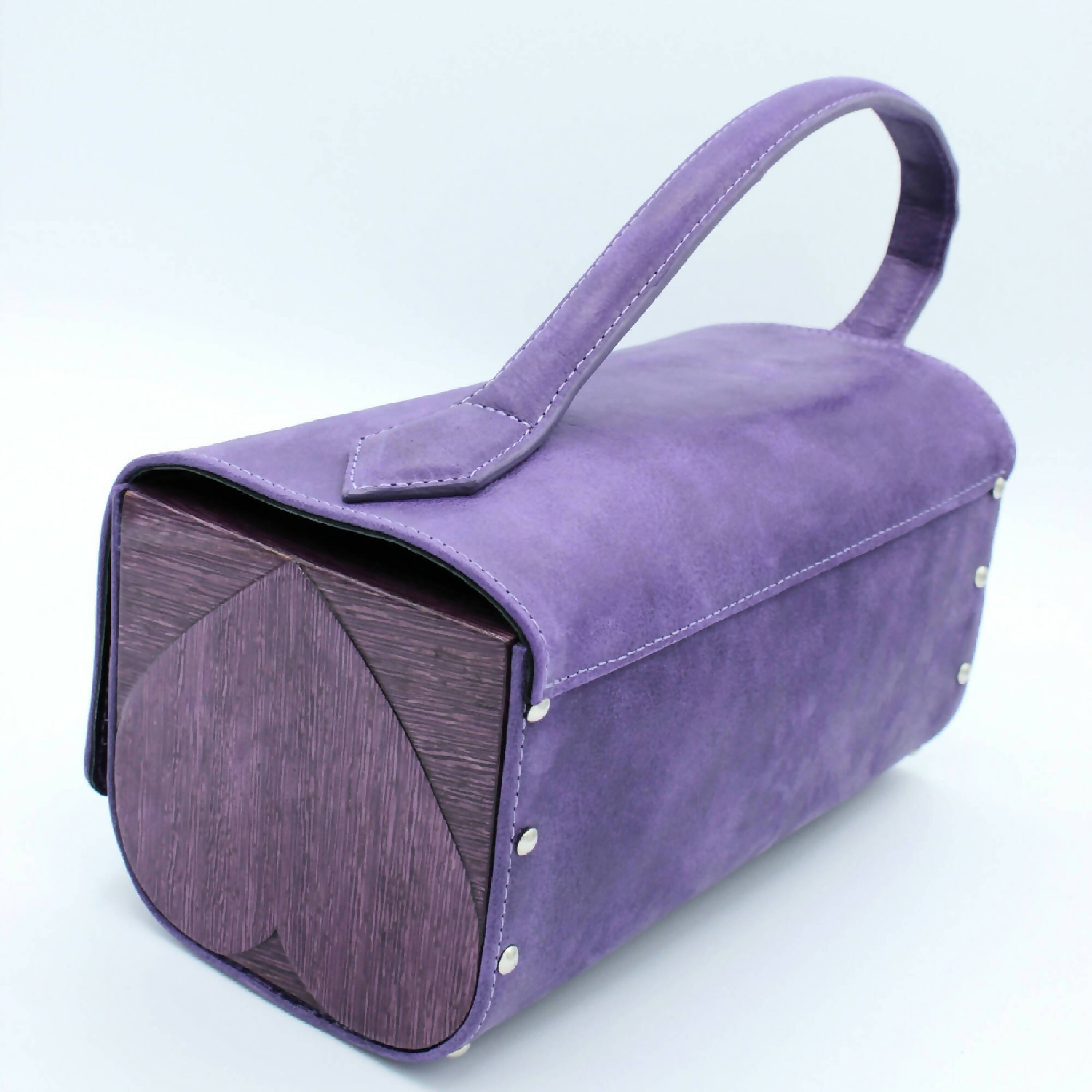 Sac à main Aleksandra cuir violet effet daim et bois violet | EMPREINTES Paris | EMPREINTES Paris