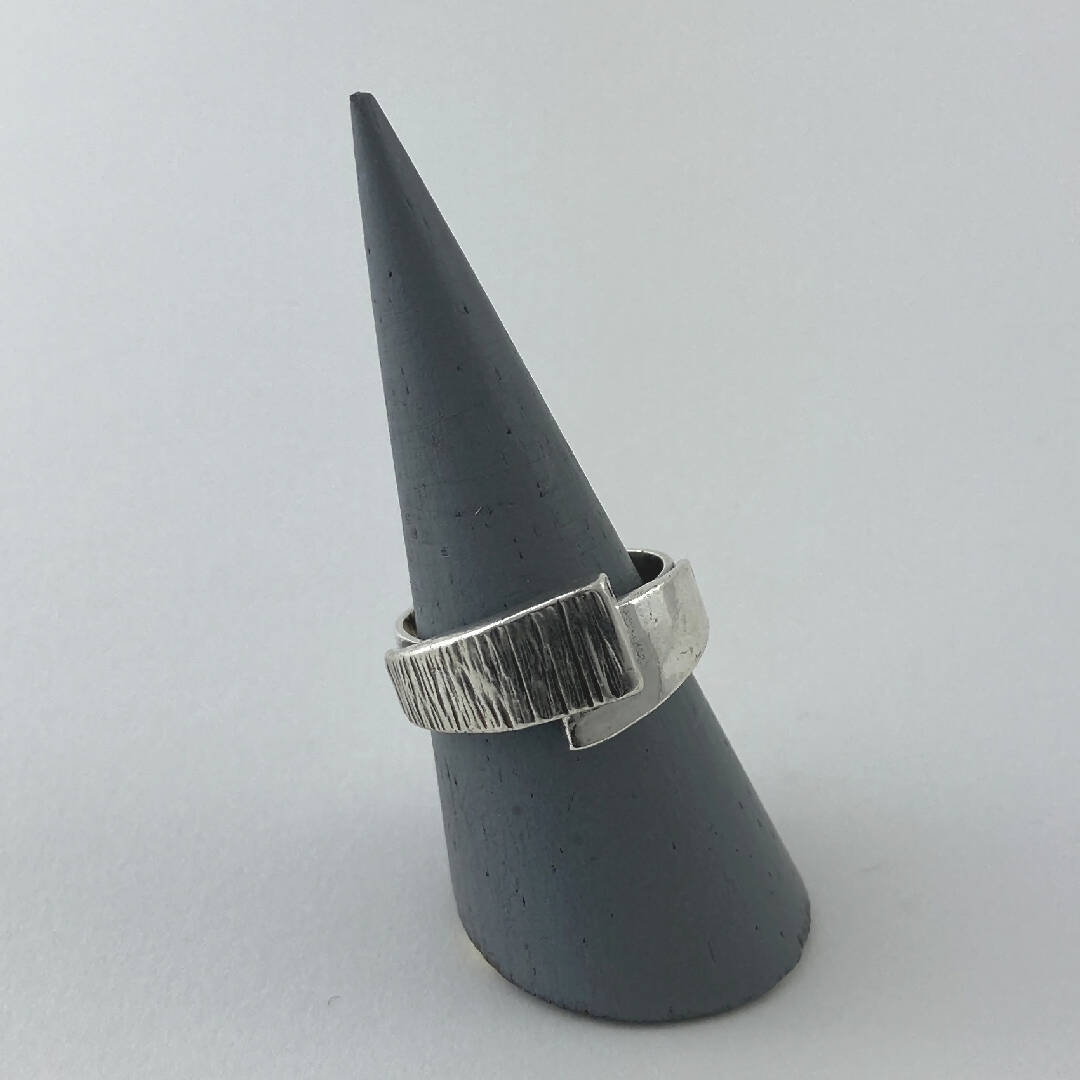 Bague réglable en étain argentée 11 | EMPREINTES Paris