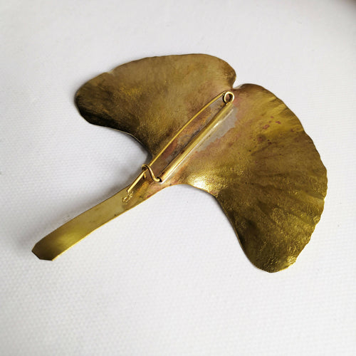 Broche Ginkgo Biloba laiton | EMPREINTES Paris - EMPREINTES Paris