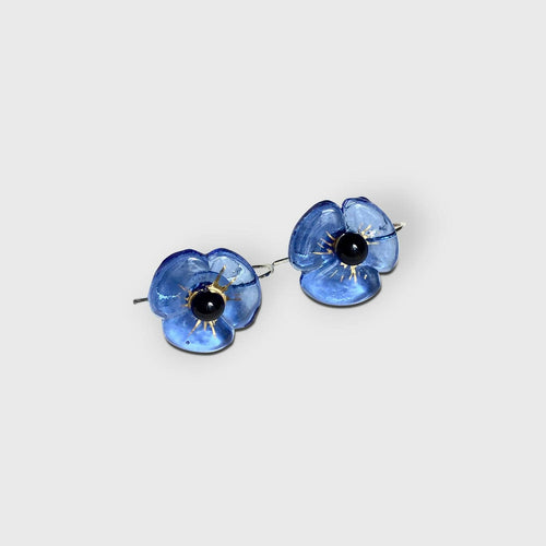 Boucles d'oreilles COQUELICOT bleu ciel | EMPREINTES Paris - EMPREINTES Paris